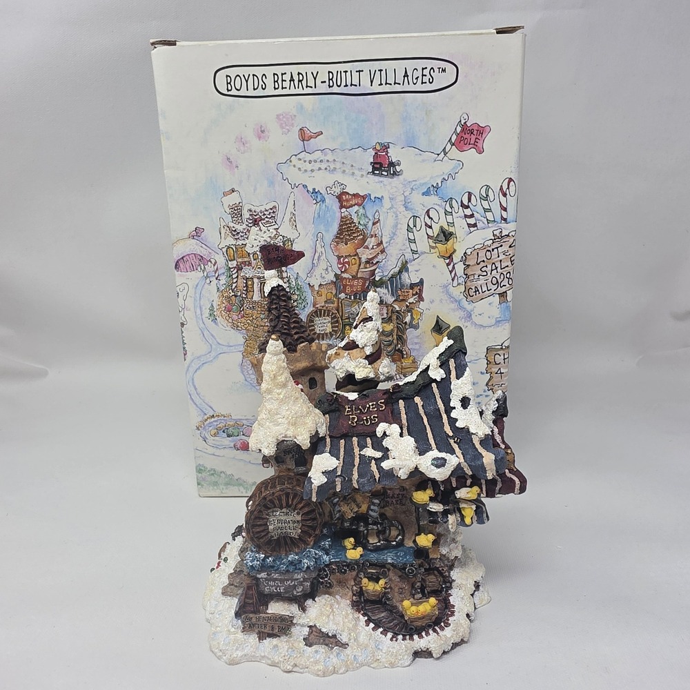 Boyds Bearly-Built Villages Elves-B-Us Workshop Kringles Village Resin #19034